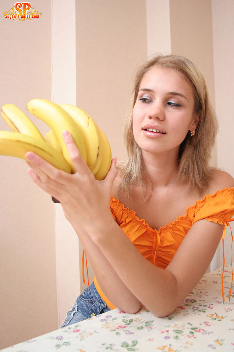 Breathtaking Girl with Bananas